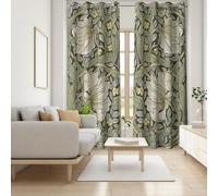 Fchen art William Morris Rideaux de fenêtre vintage à motif floral vert sauge jaune maison cuisine William Morris Rideaux de fenêtre rétro à motifs botaniques Utilisés dans la maison, la chambre à