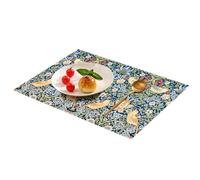 Fchen art William Morris Sets de table vintage à motif floral, en mélange de coton et de lin, résistants à la chaleur, ensemble de sets de table rigides pour table de salle à manger
