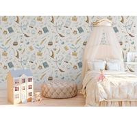 Fchen art Wizard Papier peint cage à oiseaux Papier peint magique bohème à décoller et à coller Dosseret Bohème Carreaux Papier contact pour armoires, tables, meubles Décoration murale 45 x 200 cm