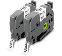 FCHHK-2x Compatible pour Brother P-Touch Rubans, TZc-231 TZ-231 TZe-231 TZe231 TZe 12mm 0.47 Tze Ruban pour P-Touch PT-H100R PT-H105 PT-H100LB PT-H110 H107B D400 D210 E100 D600VP H105 Étiqueteuse