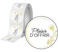 Fchhk-- 500 Etiquettes Plaisir D'offir Rondes Autocollantes En Rouleau - 35 Mm - Plaisir D'offrir - 1 Rouleau De 500 Stickers Pour Fleuriste, Entrepreneurs, Smallbusiness.