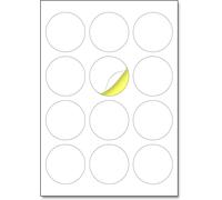 FCHHK-60 mm, 150 feuilles, Étiquette Autocollantes Ronde Blanc A4-12 étiquettes par feuille