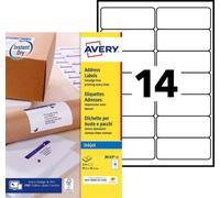 FCHHK-Étiquettes Autocollantes Blanches 210 Pièces 99,1 x 38,1 mm J8163-15 - Feuille A4, Imprimante Jet d'Encre, Format Compact, Papier FSC, Compatible Mon Timbre en Ligne