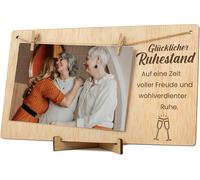 Fchhk-Fotohalter Mit Holzklammern. Originelles Geschenk Ruhestandskarte Wünsche Zum Ruhestand An Mann Frau In Rente Fotoaufhänger Mit Klammern 10x15 Holz Clips 10x15 Wood Retirement (Ruhestand)