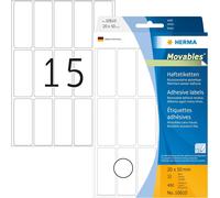 Fchhk-Herma 10610 Étiquettes Universelles Amovibles/Movables 20 X 50 Mm 480 Pièces Blanc