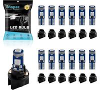Fchhk-Lot De 12 Ampoule T5 Led Bleu Avec Douille 12v 20lumens 3smd 3030 - Auto Ampoule Tableau De Bord, Compatible W1.2w 2721 2723 74 37 286 Pc74 Pc37