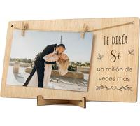 Fchhk-Marco De Fotos Pinzas Boda. Portafotos Boda Con Pinza De Madera Natural Marco Soporte Colgador Porta Retratos Regalos Detalles Originales Aniversario Boda Para Invitados Wonderful (Boda Es)