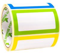 Fchhk-Nom Étiquettes Coloré Nominatives Autocollants 250 Étiquettes/Pack Divers Coloris (3 Couleurs) Au Format 90 X 50 Mm
