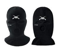 FCHMY Cagoule tricotée à 3 trous avec lettres brodées - Pour homme et femme - Pour le cyclisme, le ski, la course à pied