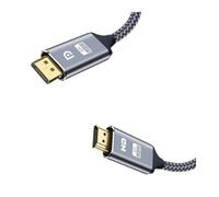 FCJPYRAPS Adaptateur de câble DisplayPort vers HDMI 4K 2 m DP vers HDMI mâle vidéo UHD 1440p/2K à 120 Hz, 4K à 30 °C Nylon DP vers HDTV Ligne de Conversion d'affichage unidirectionnelle C