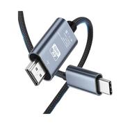 FCJPYRAPS Câble USB-C vers HDMI 2 m 4K à 60 Hz, câble tressé Type-C vers HDMI, câble Adaptateur Ultra-Rapide for MacBook, Pixel, iPad, Dell Display Conversion Line
