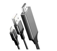 FCJPYRAPS Câble vidéo, Compatible avec iPhone, iPad Mini, 14, 13, 12, 11 Pro Max, éclairage vers HDMI, projecteur TV, Adaptateur AV numérique, convertisseur, Ligne de Conversion d'affichage HD 4K(C1)