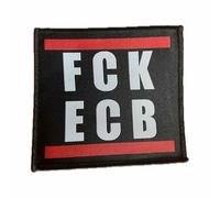 FCK ECB Écusson à coudre ou à repasser | Écusson contre les banques centrales, écussons thermocollants, Banque centrale européenne, drôle politique satire, 10 x 10 cm (FCK ECB)