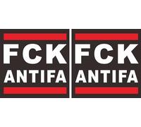 FCK Lot de 2 autocollants Antifa - Résistants aux intempéries et protection UV - Pour adversaires des communistes de gauche et des cousins - Idéal pour voiture, moto, extérieur - Autocollant robuste
