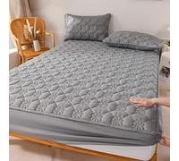 FCLDESHOP Drap Housse Grand Bonnet,Surmatelas imperméable matelassé de Couleur Unie, Protège-Matelas pour Chambre d'enfants âgés Convient aux Matelas de 12"/30 cm de Profondeur, Gris 1,150 * 190cm