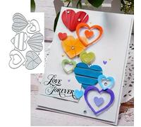 Fclily@JJ Lot de 6 matrices de découpe en métal en forme de cœur pour la Saint-Valentin, cartes d'invitation, scrapbooking, gaufrage, fabrication de cartes