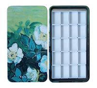 FCLUB Palette d'aquarelle avec 20 Compartiments Pleins, carrés magnétiques vides - Plateau de mélange de Peinture en métal pour Peinture à l'aquarelle, boîte de Peinture Portable pour Artistes