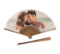 FCLYDER Eventail Personnalisable Pliant, Éventail Pliant avec Photos Personnalisées, éventails pliants décoratifs pour Spectacles, Décorations, Mariages, d'entreprise, FêTes