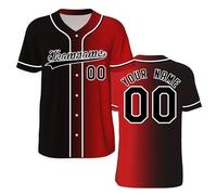 FCLYDER Maillot de Baseball Personnalisé, Maillot de Baseball Personnalisé Imprimé Nom Numéro pour Hommes Femmes, Uniformes de Baseball boutonnés