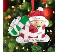 FCLYDER Personnalisé décoration de Noël, Ornement de Noël personnalisé pour Le Premier bébé, Pendentifs de NoëL, Bonhomme de Neige Nom personnalisé, Boule de Noël pour bébé
