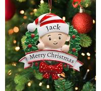 FCLYDER Personnalisé décoration de Noël, Ornement de Noël personnalisé pour Le Premier bébé, Pendentifs de NoëL, Bonhomme de Neige Nom personnalisé, Boule de Noël pour bébé
