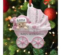 FCLYDER Personnalisé décoration de Noël, Ornement de Noël personnalisé pour Le Premier bébé, Pendentifs de NoëL, Bonhomme de Neige Nom personnalisé, Boule de Noël pour bébé