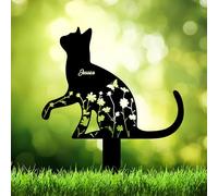 FCLYDER Plaque funéraire personnalisée en métal, Plaque Funéraire pour Animaux, Cadeau Commémoratif pour La Perte de Chien et Chat, Décoration de Jardin