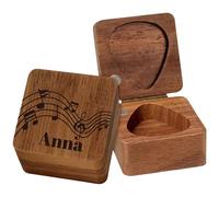 FCLYDER Support de Médiator en Bois Personnalisé - Boîte de Médiators pour Guitare Personnalisé - Porte Médiator Guitare Nom Gravé - Cadeau pour Joueur de Guitare
