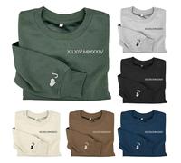 FCLYDER Sweat à Capuche brodé personnalisé avec Chiffres Romains - Cadeau de Couple pour Les Anniversaires, la Saint-Valentin et Les Dates spéciales - Personnalisable avec Les initiales et la Date