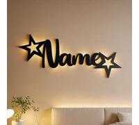 FCLYDER Veilleuse LED pour Bébé, Lampe Led Murale En Gravé, Veilleuse Déco Fée Avec Prénom Personnalisé Pour Bébés, Cadeau de Baptême pour Garçon et Fille