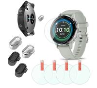 FCMEDZI Smartwatch Lot de 4 + 4 films de protection d'écran en TPU pour Garmin Venu 3s Installation sans bulles Haute définition et prise de charge anti-poussière Transparent