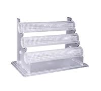 Fcnjsao Bijoux en plastique à 3 niveaux Support de bracelet amovible à niveaux Présentoir élégant pour bracelets et bracelets