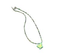 Fcnjsao Collier avec pendentif papillon - Collier de tempérament - Collier ras du cou - Collier de perles colorées, Plastique + acrylique