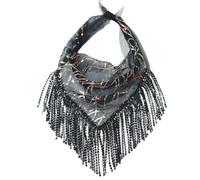Fcnjsao Collier élégant bandana pour femme - Foulard pour enterrement de vie de jeune fille - Turban carré avec strass, Polyester