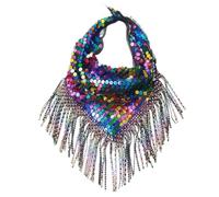 Fcnjsao Collier élégant bandana pour femme - Foulard pour enterrement de vie de jeune fille - Turban carré avec strass, Polyester