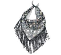 Fcnjsao Collier élégant bandana pour femme - Foulard pour enterrement de vie de jeune fille - Turban carré avec strass, Polyester