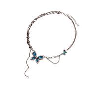Fcnjsao Collier minimaliste contemporain fait main papillon accent clavicule chaîne bijoux pour le jour comme la nuit style déclaration fête collier pour femme