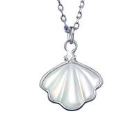 Fcnjsao Collier pour femme réglable en argent sterling avec projection de coquillages - Chaîne légère et élégante pour homme et femme
