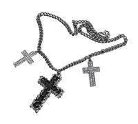 Fcnjsao Collier pour femme simple avec pendentif noir Hip Hop collier collier collier ras du cou couple collier tempérament collier tendance bijoux, Acier titane