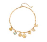 Fcnjsao Collier pratique pour femme avec pendentif en forme de croix en or - Accessoire portable pour les amateurs de style bohème et océanique