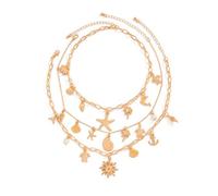 Fcnjsao Collier pratique pour femme avec pendentif en forme de croix en or - Accessoire portable pour les amateurs de style bohème et océanique