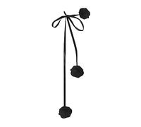 Fcnjsao Collier ras du cou avec trois grandes fleurs pour femme - Élégant collier à lacets sur le cou - Accessoire de bijoux tendance, Tissu