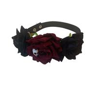 Fcnjsao Collier ras-du-cou gothique avec motif de rose pour Halloween, motif toile d'araignée, tête de mort, bijou tendance pour femme, Polyuréthane + alliage