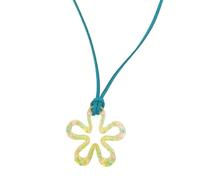 Fcnjsao Collier ras du cou pour femme avec pendentif en forme de fleur en acrylique - Accessoires indispensables pour les femmes avant-gardistes, Wax rope, Acrylique