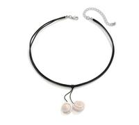Fcnjsao Collier unique avec pendentif fluide, collier de cheville tendance avec franges créatives conques coquillages pour femmes et filles, Fil ciré en cuir + coquille