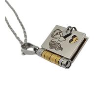 Fcnjsao Collier unisexe avec pendentif en forme de livre miniature gravé - Cadeau d'anniversaire pour père, taille unique, Comme décrit, Comme décrit.