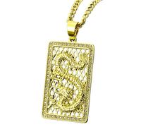 Fcnjsao Collier vintage Dragon avec pendentif inspiré de la culture traditionnelle chinoise, Cuivre