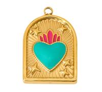 Fcnjsao Élégant pendentif géométrique en forme de cœur avec symbole de protection de l'œil en acier inoxydable, collier 11 designs, portable, unique pendentif œil et main, taille unique, Comme décrit