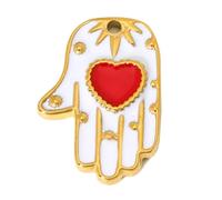 Fcnjsao Élégant pendentif géométrique en forme de cœur avec symbole de protection de l'œil en acier inoxydable, collier 11 designs, portable, unique pendentif œil et main, taille unique, Comme décrit