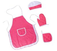 Fcnjsao Ensemble de chef pour enfants - Tablier avec chapeau et gant de cuisine - Costume de chef pour enfants